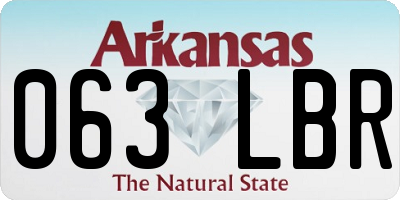 AR license plate 063LBR
