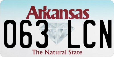 AR license plate 063LCN