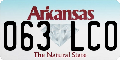 AR license plate 063LCO