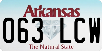 AR license plate 063LCW