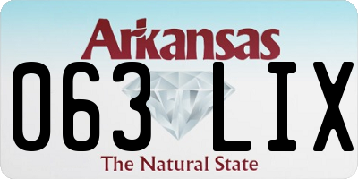 AR license plate 063LIX