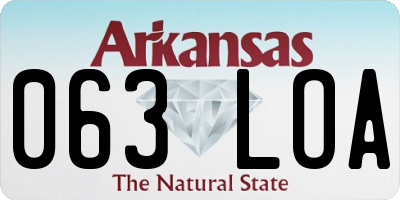 AR license plate 063LOA