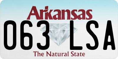 AR license plate 063LSA