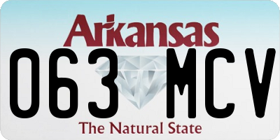 AR license plate 063MCV