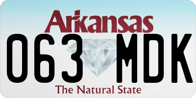 AR license plate 063MDK
