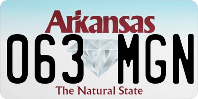 AR license plate 063MGN