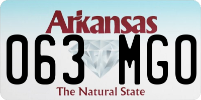 AR license plate 063MGO