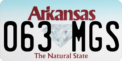 AR license plate 063MGS