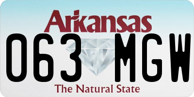 AR license plate 063MGW