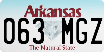 AR license plate 063MGZ
