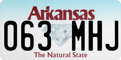 AR license plate 063MHJ