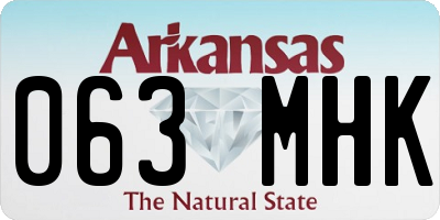 AR license plate 063MHK