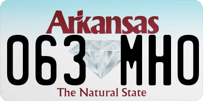 AR license plate 063MHO