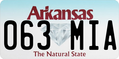 AR license plate 063MIA