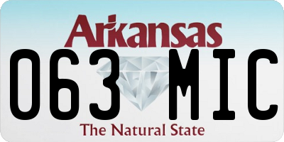 AR license plate 063MIC