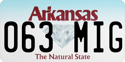 AR license plate 063MIG