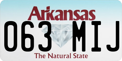AR license plate 063MIJ