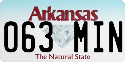 AR license plate 063MIN