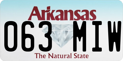 AR license plate 063MIW