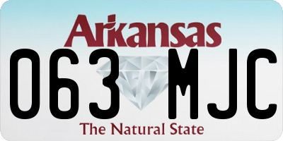AR license plate 063MJC