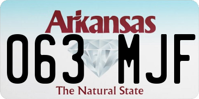 AR license plate 063MJF