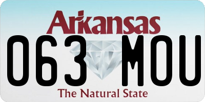 AR license plate 063MOU