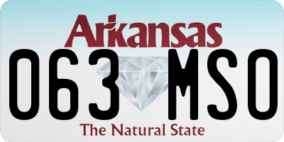 AR license plate 063MSO