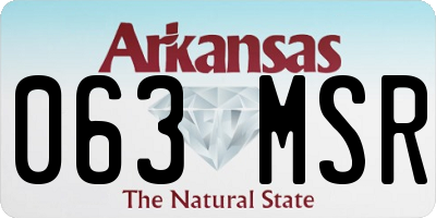 AR license plate 063MSR