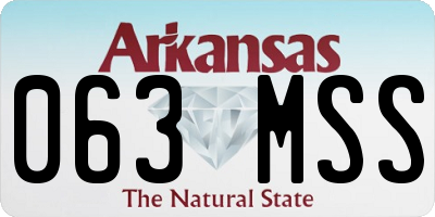 AR license plate 063MSS