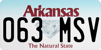 AR license plate 063MSV