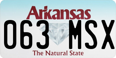 AR license plate 063MSX
