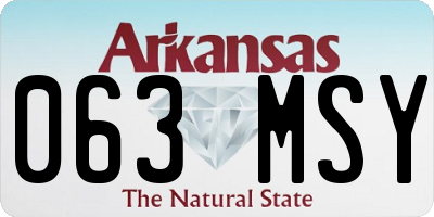 AR license plate 063MSY
