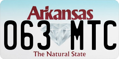 AR license plate 063MTC
