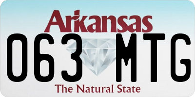 AR license plate 063MTG
