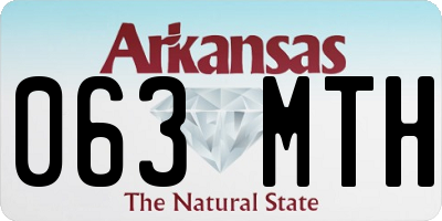 AR license plate 063MTH
