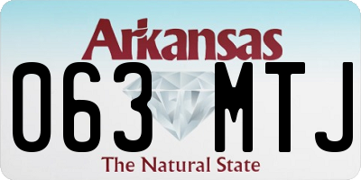 AR license plate 063MTJ