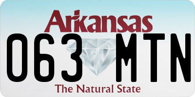 AR license plate 063MTN