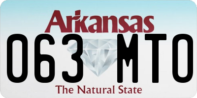 AR license plate 063MTO