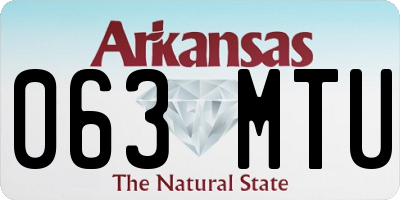 AR license plate 063MTU