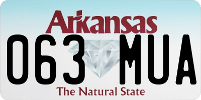 AR license plate 063MUA