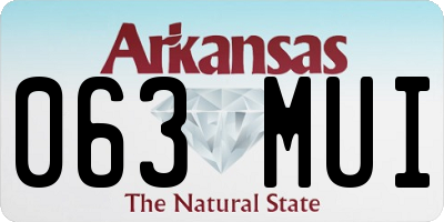 AR license plate 063MUI