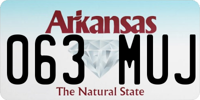 AR license plate 063MUJ