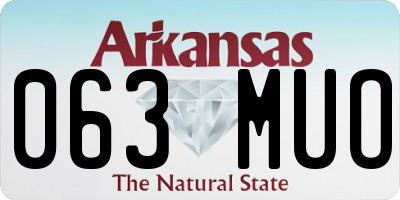 AR license plate 063MUO