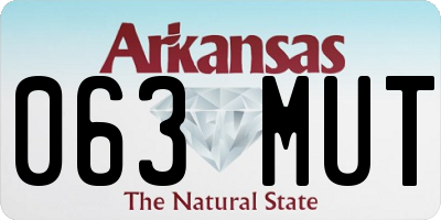 AR license plate 063MUT