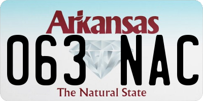 AR license plate 063NAC