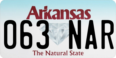 AR license plate 063NAR