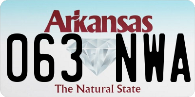 AR license plate 063NWA