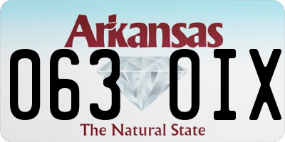 AR license plate 063OIX