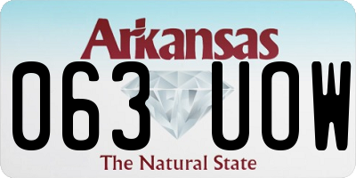 AR license plate 063UOW
