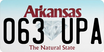 AR license plate 063UPA
